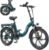 HillMiles MilePort 1 Electric Bike for Adults with 36V 13AH Removable Battery, 20″*3.0″ Fat Tire Folding Electric Bicycle with Top Speed ​​25KM/H &100KM Long Range, 250W Motor City Commuter Ebike