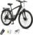 EMTB 21-Speed Electric Mountain Bike, 26-Inch Wheels, Aluminium Frame, Front Suspension E-Bike X7, Black