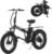 20 Inch Fat Tire Electric Bike Folding Electric Bicycle with 250W Motor Removable 36V Battery 7 Speed Drivetrain City Bike Portable E-bike Electric Mountain Bike for Unisex Adult