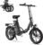 16 Inch Foldable Electric Bikes for Adults, 36V 10.4Ah Ebike with Removable Battery, Pedal Assist Max 88KM , Alloy Steel Frame, 3 Speed Levels, Front Shock Absorber, E-bike for Daily Commuting