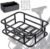 Rear Bike Basket With Cargo Net and Waterproof Liner Bag, Universal Bike and Electric Bike Rear Basket, Large Capacity Bicycle Basket Rack black