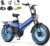 TESWAY Dual Motor Electric Bike, 52V 60AH 320KM Long Range Ebike, Hydraulic Brakes & Full Suspension, 20″ Fat Tire with 7-Speed Electric Bike for Off-Road, Commute, Cargo